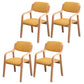 Scandinavian Home Arm Chair Wood Open Back Upholstered Dining Room Chair Yellow 4 Piece Set Clearhalo ' kitchen&dining_furn' 'Dining Chairs' 'Dining Tables & Seating' 'dining_chair' 'furn' 'furn_dining_chair' 'Furniture' 'furniture_dining_chair' 'Kitchen & Dining Furniture' 'kitchen' 3649876