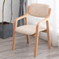 Scandinavian Home Arm Chair Wood Open Back Upholstered Dining Room Chair Khaki 1 Piece Clearhalo ' kitchen&dining_furn' 'Dining Chairs' 'Dining Tables & Seating' 'dining_chair' 'furn' 'furn_dining_chair' 'Furniture' 'furniture_dining_chair' 'Kitchen & Dining Furniture' 'kitchen' 3649877