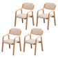 Scandinavian Home Arm Chair Wood Open Back Upholstered Dining Room Chair Khaki 4 Piece Set Clearhalo ' kitchen&dining_furn' 'Dining Chairs' 'Dining Tables & Seating' 'dining_chair' 'furn' 'furn_dining_chair' 'Furniture' 'furniture_dining_chair' 'Kitchen & Dining Furniture' 'kitchen' 3649879