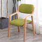 Scandinavian Home Arm Chair Wood Open Back Upholstered Dining Room Chair Dark Green 1 Piece Clearhalo ' kitchen&dining_furn' 'Dining Chairs' 'Dining Tables & Seating' 'dining_chair' 'furn' 'furn_dining_chair' 'Furniture' 'furniture_dining_chair' 'Kitchen & Dining Furniture' 'kitchen' 3649880
