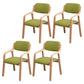 Scandinavian Home Arm Chair Wood Open Back Upholstered Dining Room Chair Dark Green 4 Piece Set Clearhalo ' kitchen&dining_furn' 'Dining Chairs' 'Dining Tables & Seating' 'dining_chair' 'furn' 'furn_dining_chair' 'Furniture' 'furniture_dining_chair' 'Kitchen & Dining Furniture' 'kitchen' 3649882