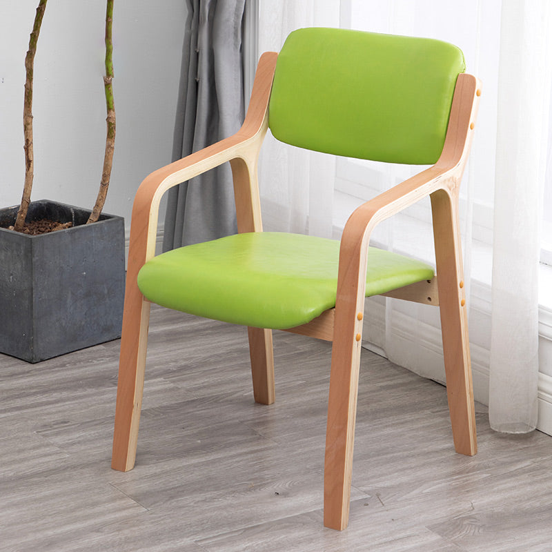 Scandinavian Home Arm Chair Wood Open Back Upholstered Dining Room Chair Green 1 Piece Clearhalo ' kitchen&dining_furn' 'Dining Chairs' 'Dining Tables & Seating' 'dining_chair' 'furn' 'furn_dining_chair' 'Furniture' 'furniture_dining_chair' 'Kitchen & Dining Furniture' 'kitchen' 3649883