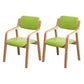 Scandinavian Home Arm Chair Wood Open Back Upholstered Dining Room Chair Green 2 Piece Set Clearhalo ' kitchen&dining_furn' 'Dining Chairs' 'Dining Tables & Seating' 'dining_chair' 'furn' 'furn_dining_chair' 'Furniture' 'furniture_dining_chair' 'Kitchen & Dining Furniture' 'kitchen' 3649884