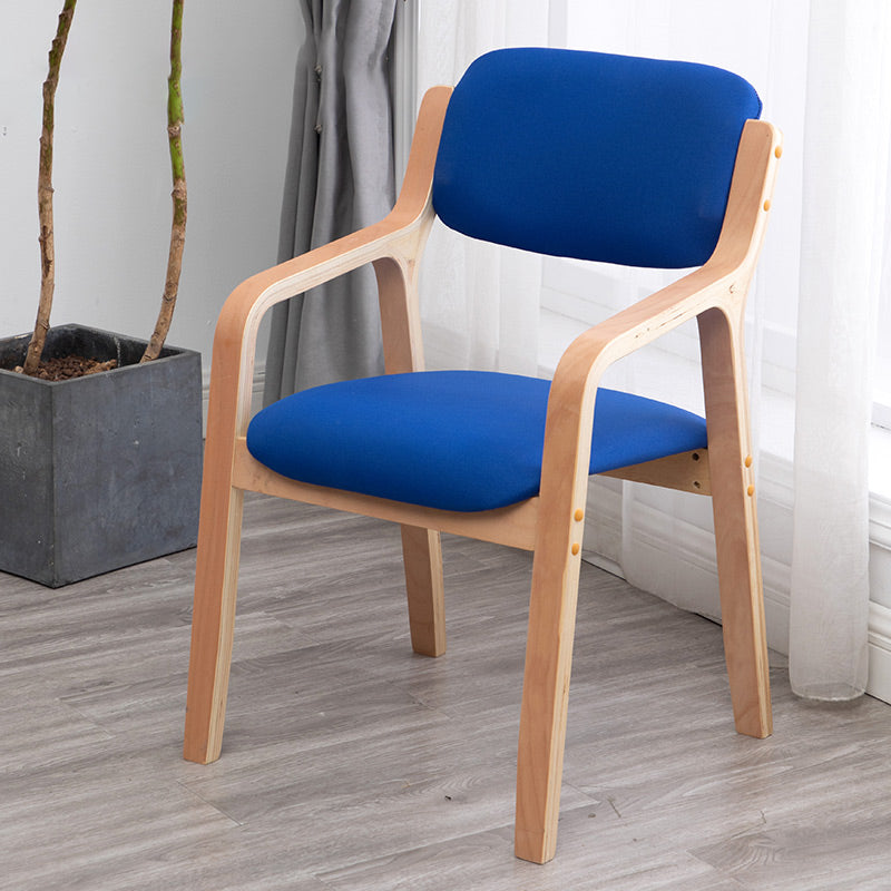 Scandinavian Home Arm Chair Wood Open Back Upholstered Dining Room Chair Blue 1 Piece Clearhalo ' kitchen&dining_furn' 'Dining Chairs' 'Dining Tables & Seating' 'dining_chair' 'furn' 'furn_dining_chair' 'Furniture' 'furniture_dining_chair' 'Kitchen & Dining Furniture' 'kitchen' 3649886