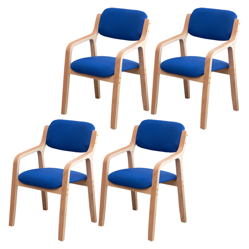 Scandinavian Home Arm Chair Wood Open Back Upholstered Dining Room Chair Blue 4 Piece Set Clearhalo ' kitchen&dining_furn' 'Dining Chairs' 'Dining Tables & Seating' 'dining_chair' 'furn' 'furn_dining_chair' 'Furniture' 'furniture_dining_chair' 'Kitchen & Dining Furniture' 'kitchen' 3649888