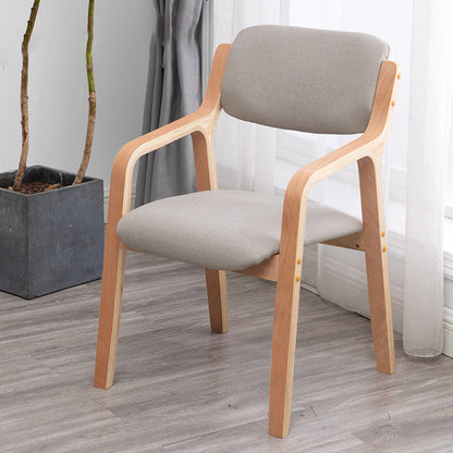 Scandinavian Home Arm Chair Wood Open Back Upholstered Dining Room Chair Light Gray 1 Piece Clearhalo ' kitchen&dining_furn' 'Dining Chairs' 'Dining Tables & Seating' 'dining_chair' 'furn' 'furn_dining_chair' 'Furniture' 'furniture_dining_chair' 'Kitchen & Dining Furniture' 'kitchen' 3649889