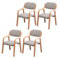 Scandinavian Home Arm Chair Wood Open Back Upholstered Dining Room Chair Light Gray 4 Piece Set Clearhalo ' kitchen&dining_furn' 'Dining Chairs' 'Dining Tables & Seating' 'dining_chair' 'furn' 'furn_dining_chair' 'Furniture' 'furniture_dining_chair' 'Kitchen & Dining Furniture' 'kitchen' 3649891