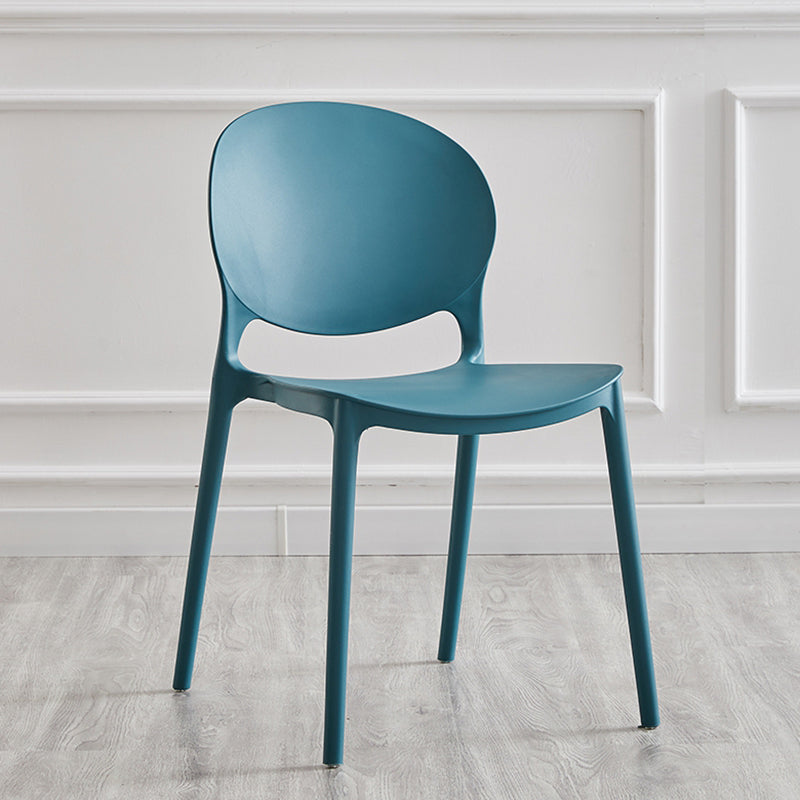 Modern Plastic Open Back Dining Side Chair 32"H Acrylic Dining Chair for Restaurant Peacock Blue 1 Piece Clearhalo ' kitchen&dining_furn' 'Dining Chairs' 'Dining Tables & Seating' 'dining_chair' 'furn' 'furn_dining_chair' 'Furniture' 'furniture_dining_chair' 'Kitchen & Dining Furniture' 'kitchen' 3649896