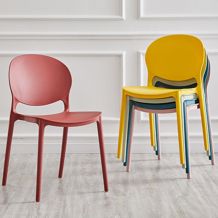 Modern Plastic Open Back Dining Side Chair 32"H Acrylic Dining Chair for Restaurant Clearhalo ' kitchen&dining_furn' 'Dining Chairs' 'Dining Tables & Seating' 'dining_chair' 'furn' 'furn_dining_chair' 'Furniture' 'furniture_dining_chair' 'Kitchen & Dining Furniture' 'kitchen' 3649897