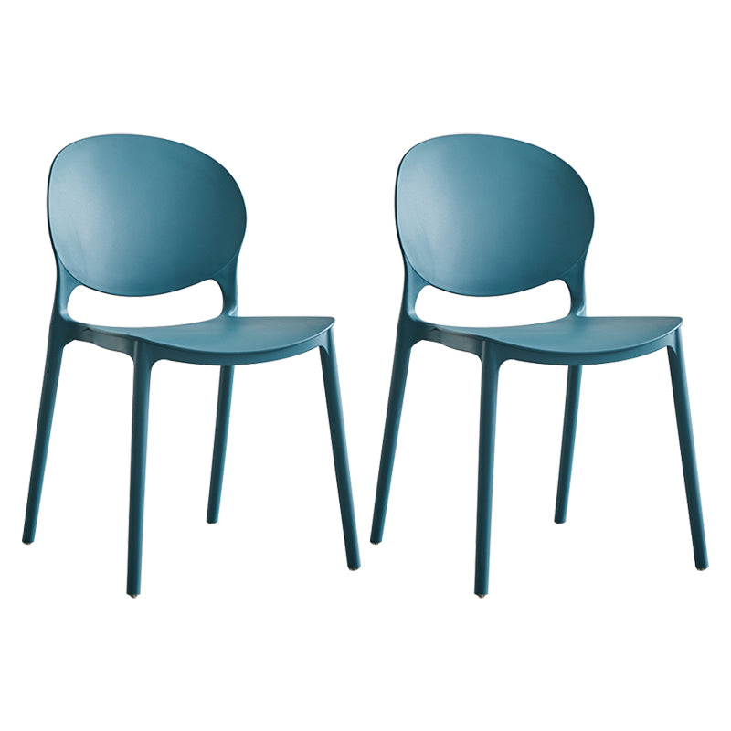 Modern Plastic Open Back Dining Side Chair 32"H Acrylic Dining Chair for Restaurant Peacock Blue 2 Piece Set Clearhalo ' kitchen&dining_furn' 'Dining Chairs' 'Dining Tables & Seating' 'dining_chair' 'furn' 'furn_dining_chair' 'Furniture' 'furniture_dining_chair' 'Kitchen & Dining Furniture' 'kitchen' 3649898