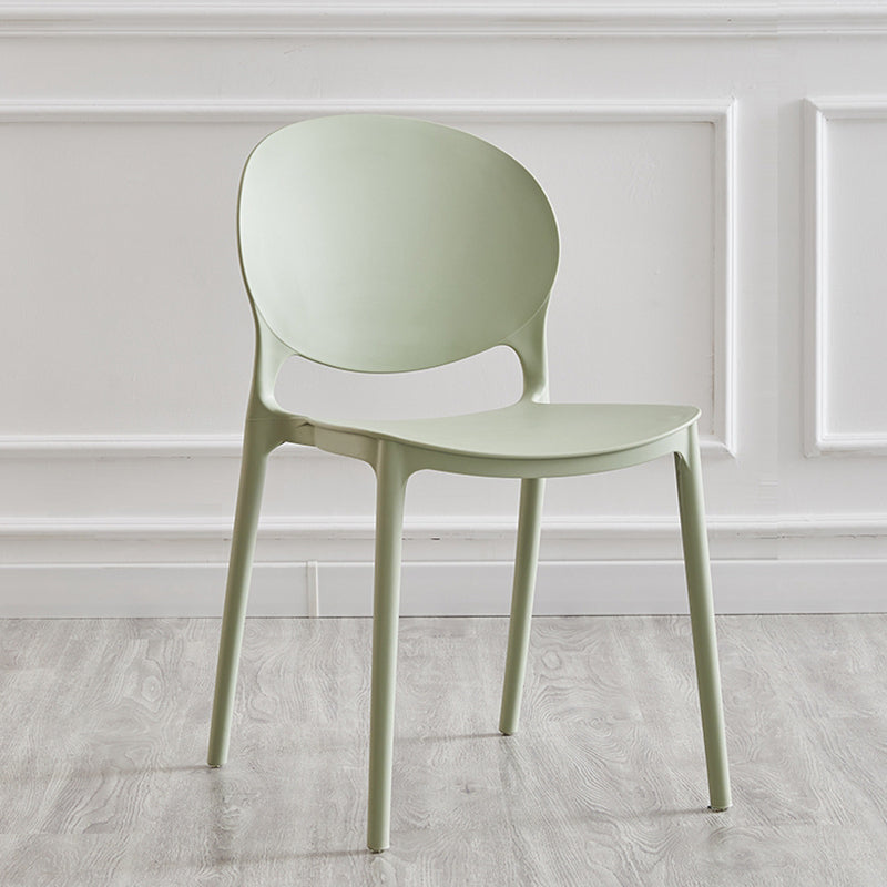 Modern Plastic Open Back Dining Side Chair 32"H Acrylic Dining Chair for Restaurant Green 1 Piece Clearhalo ' kitchen&dining_furn' 'Dining Chairs' 'Dining Tables & Seating' 'dining_chair' 'furn' 'furn_dining_chair' 'Furniture' 'furniture_dining_chair' 'Kitchen & Dining Furniture' 'kitchen' 3649901