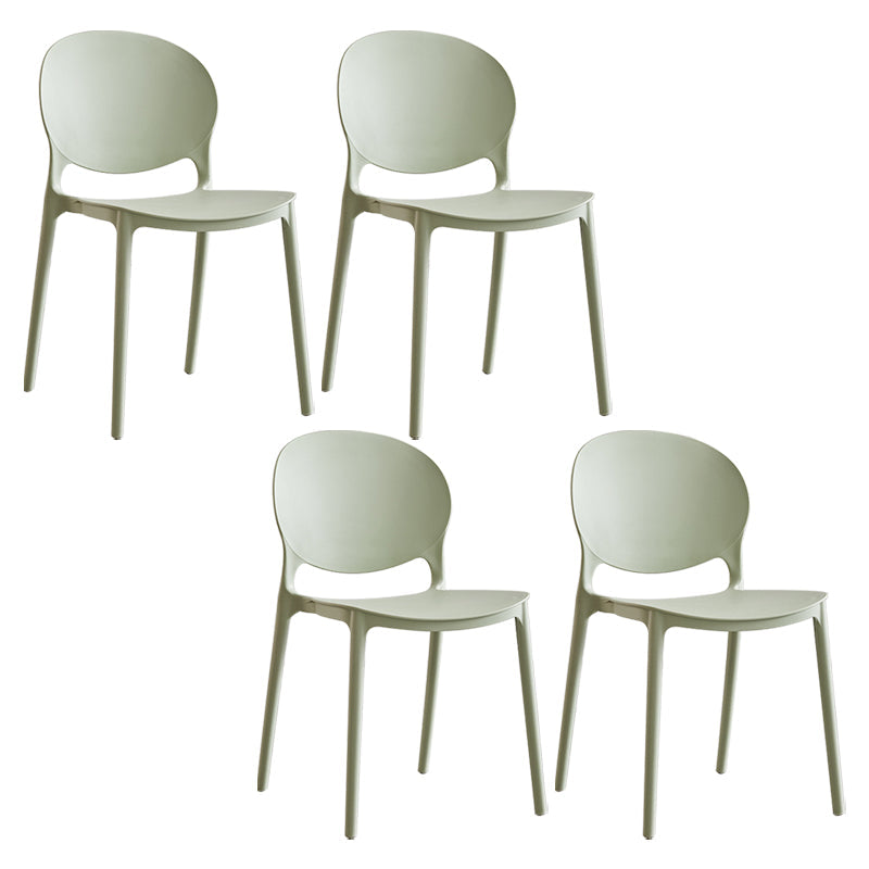 Modern Plastic Open Back Dining Side Chair 32"H Acrylic Dining Chair for Restaurant Green 4 Piece Set Clearhalo ' kitchen&dining_furn' 'Dining Chairs' 'Dining Tables & Seating' 'dining_chair' 'furn' 'furn_dining_chair' 'Furniture' 'furniture_dining_chair' 'Kitchen & Dining Furniture' 'kitchen' 3649905