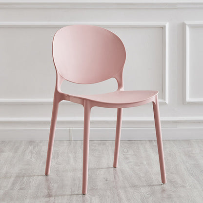 Modern Plastic Open Back Dining Side Chair 32"H Acrylic Dining Chair for Restaurant Pink 1 Piece Clearhalo ' kitchen&dining_furn' 'Dining Chairs' 'Dining Tables & Seating' 'dining_chair' 'furn' 'furn_dining_chair' 'Furniture' 'furniture_dining_chair' 'Kitchen & Dining Furniture' 'kitchen' 3649907