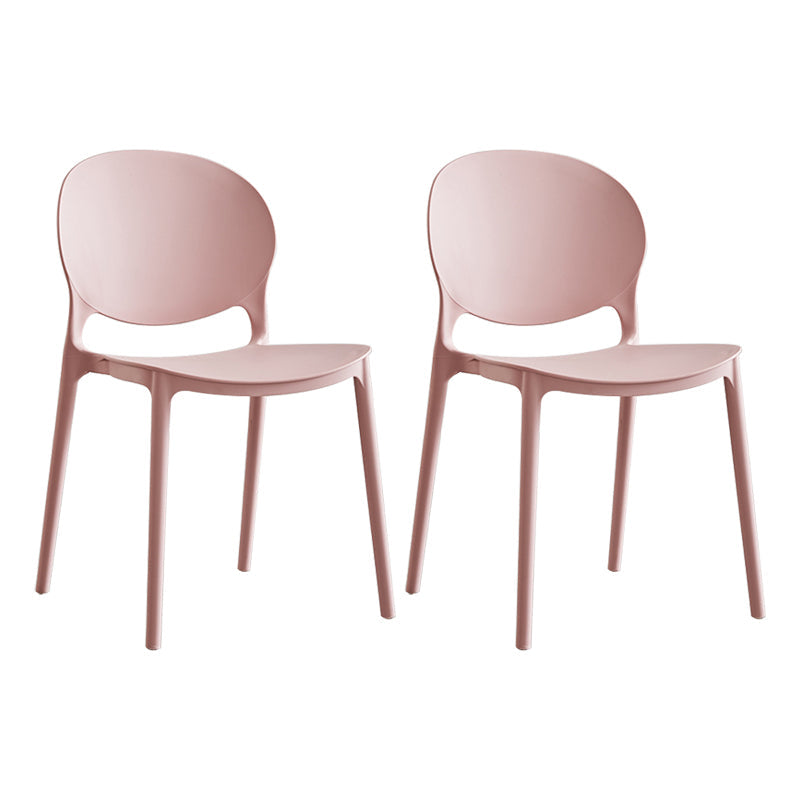 Modern Plastic Open Back Dining Side Chair 32"H Acrylic Dining Chair for Restaurant Pink 2 Piece Set Clearhalo ' kitchen&dining_furn' 'Dining Chairs' 'Dining Tables & Seating' 'dining_chair' 'furn' 'furn_dining_chair' 'Furniture' 'furniture_dining_chair' 'Kitchen & Dining Furniture' 'kitchen' 3649909