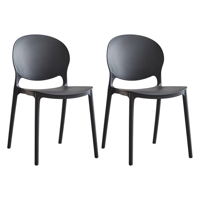 Modern Plastic Open Back Dining Side Chair 32"H Acrylic Dining Chair for Restaurant Black 2 Piece Set Clearhalo ' kitchen&dining_furn' 'Dining Chairs' 'Dining Tables & Seating' 'dining_chair' 'furn' 'furn_dining_chair' 'Furniture' 'furniture_dining_chair' 'Kitchen & Dining Furniture' 'kitchen' 3649915