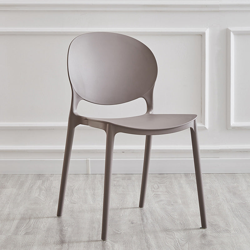 Modern Plastic Open Back Dining Side Chair 32"H Acrylic Dining Chair for Restaurant Grey 1 Piece Clearhalo ' kitchen&dining_furn' 'Dining Chairs' 'Dining Tables & Seating' 'dining_chair' 'furn' 'furn_dining_chair' 'Furniture' 'furniture_dining_chair' 'Kitchen & Dining Furniture' 'kitchen' 3649917