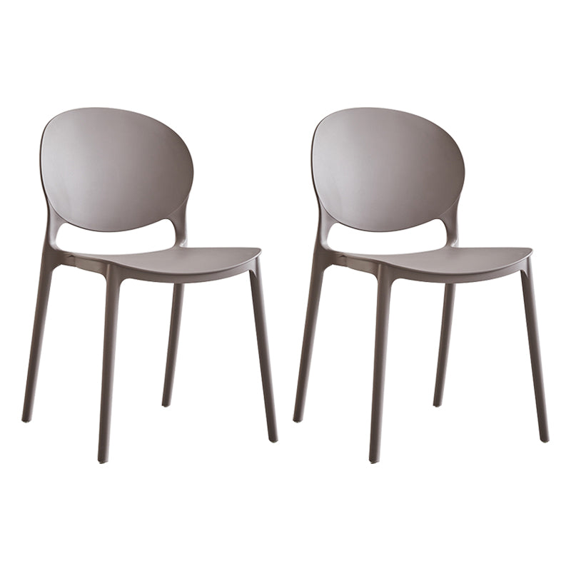 Modern Plastic Open Back Dining Side Chair 32"H Acrylic Dining Chair for Restaurant Grey 2 Piece Set Clearhalo ' kitchen&dining_furn' 'Dining Chairs' 'Dining Tables & Seating' 'dining_chair' 'furn' 'furn_dining_chair' 'Furniture' 'furniture_dining_chair' 'Kitchen & Dining Furniture' 'kitchen' 3649918