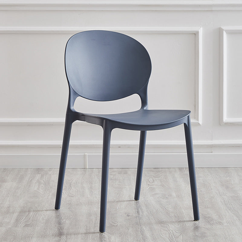 Modern Plastic Open Back Dining Side Chair 32"H Acrylic Dining Chair for Restaurant Gray Blue 1 Piece Clearhalo ' kitchen&dining_furn' 'Dining Chairs' 'Dining Tables & Seating' 'dining_chair' 'furn' 'furn_dining_chair' 'Furniture' 'furniture_dining_chair' 'Kitchen & Dining Furniture' 'kitchen' 3649920