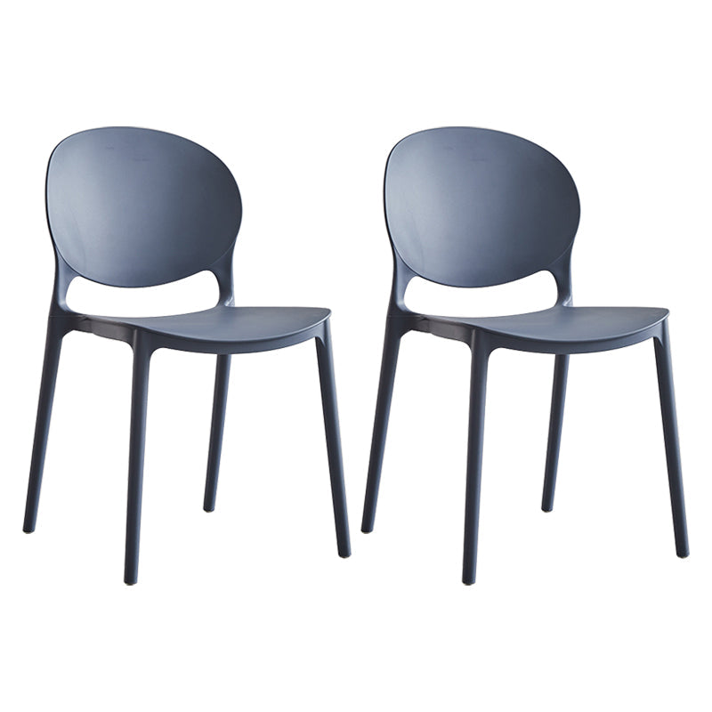 Modern Plastic Open Back Dining Side Chair 32"H Acrylic Dining Chair for Restaurant Gray Blue 2 Piece Set Clearhalo ' kitchen&dining_furn' 'Dining Chairs' 'Dining Tables & Seating' 'dining_chair' 'furn' 'furn_dining_chair' 'Furniture' 'furniture_dining_chair' 'Kitchen & Dining Furniture' 'kitchen' 3649921