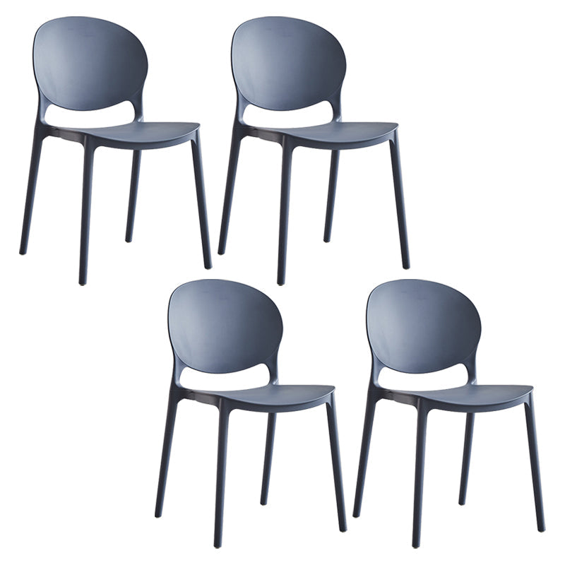 Modern Plastic Open Back Dining Side Chair 32"H Acrylic Dining Chair for Restaurant Gray Blue 4 Piece Set Clearhalo ' kitchen&dining_furn' 'Dining Chairs' 'Dining Tables & Seating' 'dining_chair' 'furn' 'furn_dining_chair' 'Furniture' 'furniture_dining_chair' 'Kitchen & Dining Furniture' 'kitchen' 3649922