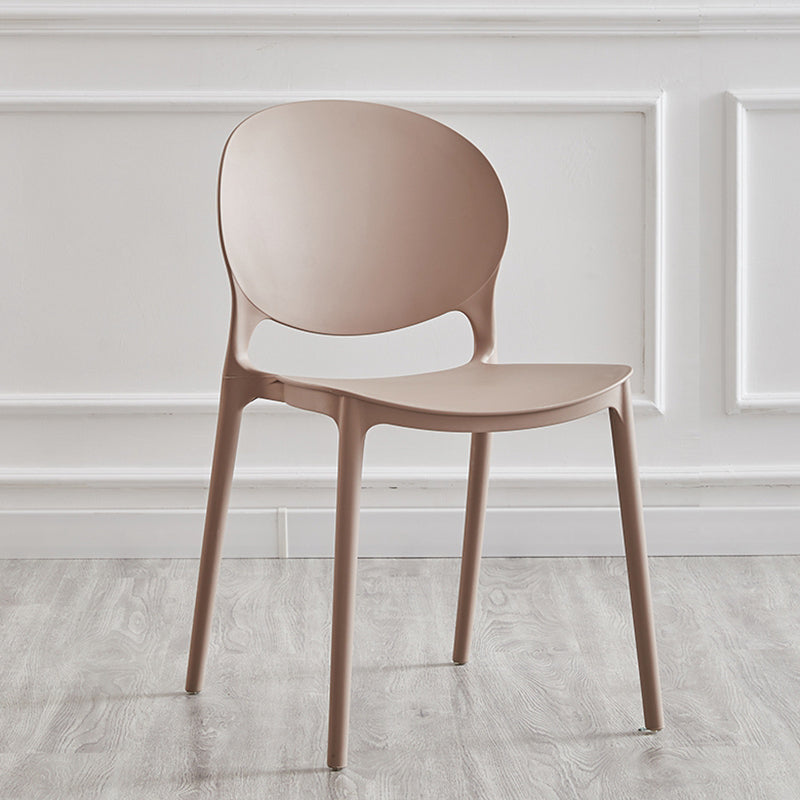 Modern Plastic Open Back Dining Side Chair 32"H Acrylic Dining Chair for Restaurant Camel 1 Piece Clearhalo ' kitchen&dining_furn' 'Dining Chairs' 'Dining Tables & Seating' 'dining_chair' 'furn' 'furn_dining_chair' 'Furniture' 'furniture_dining_chair' 'Kitchen & Dining Furniture' 'kitchen' 3649926