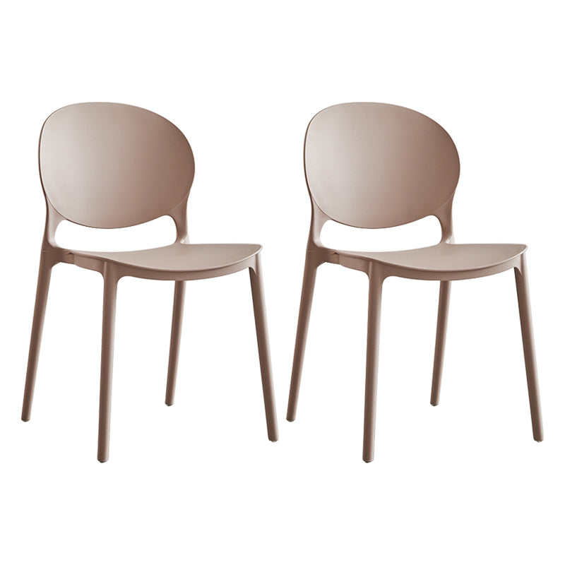 Modern Plastic Open Back Dining Side Chair 32"H Acrylic Dining Chair for Restaurant Camel 2 Piece Set Clearhalo ' kitchen&dining_furn' 'Dining Chairs' 'Dining Tables & Seating' 'dining_chair' 'furn' 'furn_dining_chair' 'Furniture' 'furniture_dining_chair' 'Kitchen & Dining Furniture' 'kitchen' 3649927