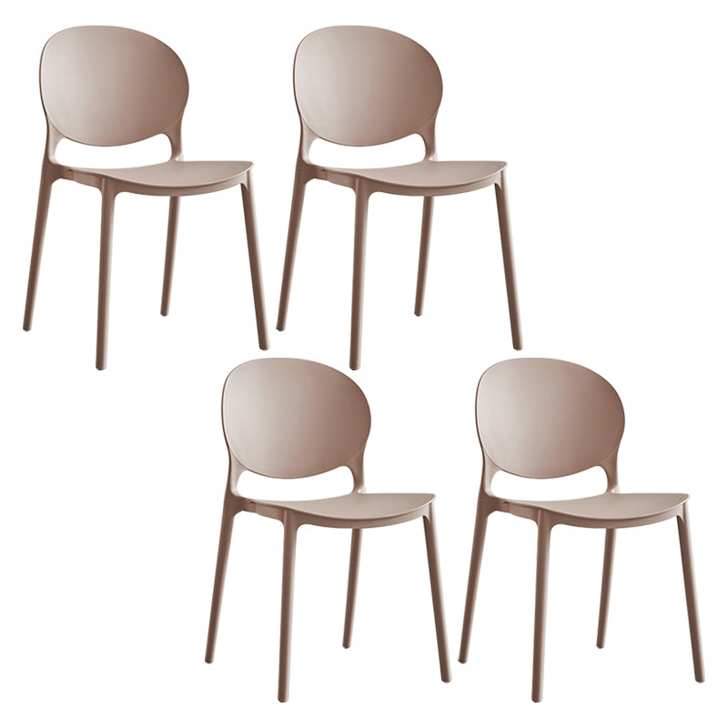 Modern Plastic Open Back Dining Side Chair 32"H Acrylic Dining Chair for Restaurant Camel 4 Piece Set Clearhalo ' kitchen&dining_furn' 'Dining Chairs' 'Dining Tables & Seating' 'dining_chair' 'furn' 'furn_dining_chair' 'Furniture' 'furniture_dining_chair' 'Kitchen & Dining Furniture' 'kitchen' 3649928
