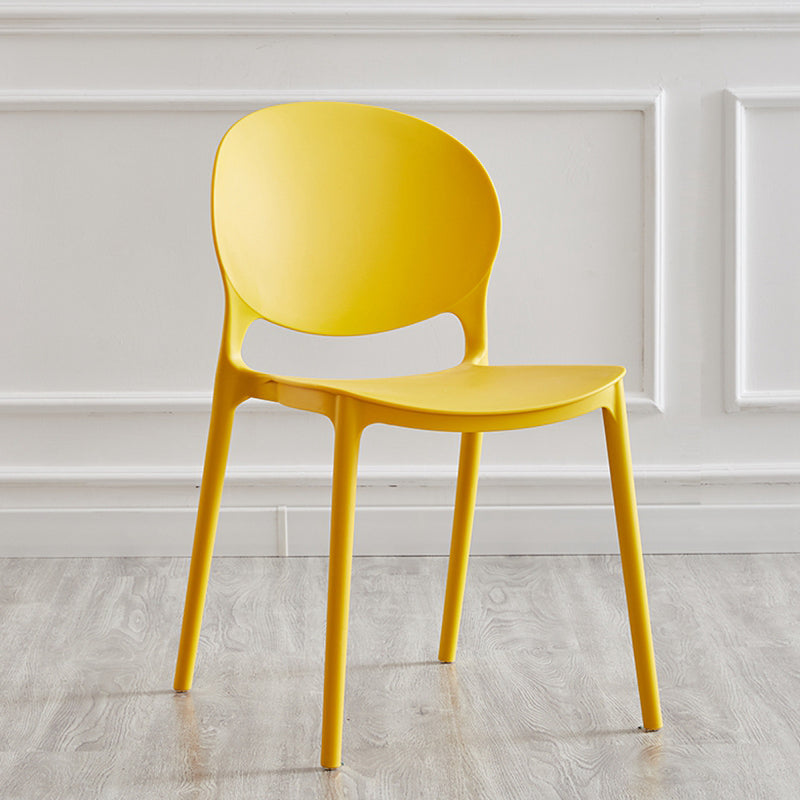 Modern Plastic Open Back Dining Side Chair 32"H Acrylic Dining Chair for Restaurant Yellow 1 Piece Clearhalo ' kitchen&dining_furn' 'Dining Chairs' 'Dining Tables & Seating' 'dining_chair' 'furn' 'furn_dining_chair' 'Furniture' 'furniture_dining_chair' 'Kitchen & Dining Furniture' 'kitchen' 3649929