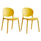 Modern Plastic Open Back Dining Side Chair 32"H Acrylic Dining Chair for Restaurant Yellow 2 Piece Set Clearhalo ' kitchen&dining_furn' 'Dining Chairs' 'Dining Tables & Seating' 'dining_chair' 'furn' 'furn_dining_chair' 'Furniture' 'furniture_dining_chair' 'Kitchen & Dining Furniture' 'kitchen' 3649930