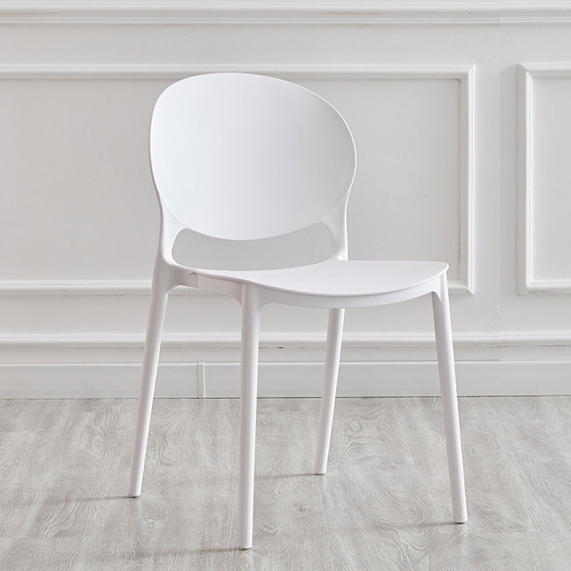 Modern Plastic Open Back Dining Side Chair 32"H Acrylic Dining Chair for Restaurant White 1 Piece Clearhalo ' kitchen&dining_furn' 'Dining Chairs' 'Dining Tables & Seating' 'dining_chair' 'furn' 'furn_dining_chair' 'Furniture' 'furniture_dining_chair' 'Kitchen & Dining Furniture' 'kitchen' 3649932