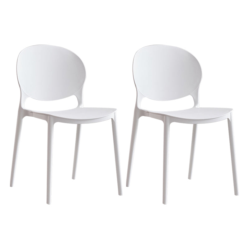 Modern Plastic Open Back Dining Side Chair 32"H Acrylic Dining Chair for Restaurant White 2 Piece Set Clearhalo ' kitchen&dining_furn' 'Dining Chairs' 'Dining Tables & Seating' 'dining_chair' 'furn' 'furn_dining_chair' 'Furniture' 'furniture_dining_chair' 'Kitchen & Dining Furniture' 'kitchen' 3649933