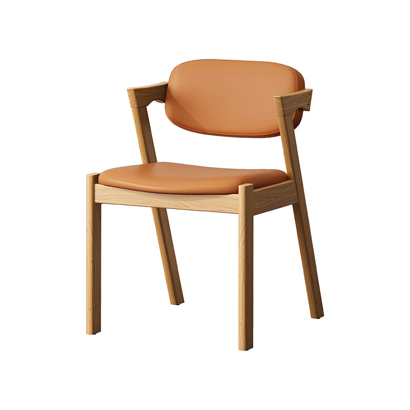 Contemporary Kitchen Solid Wood Dining Side Chair Opening Back Dining Side Chair Orange 1 Piece Natural Wood Clearhalo ' kitchen&dining_furn' 'Dining Chairs' 'Dining Tables & Seating' 'dining_chair' 'furn' 'furn_dining_chair' 'Furniture' 'furniture_dining_chair' 'Kitchen & Dining Furniture' 'kitchen' 3649936