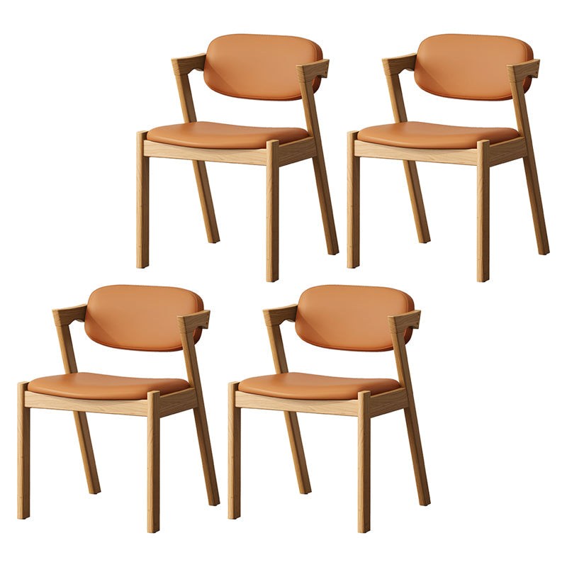 Contemporary Kitchen Solid Wood Dining Side Chair Opening Back Dining Side Chair Orange 4 Piece Set Natural Wood Clearhalo ' kitchen&dining_furn' 'Dining Chairs' 'Dining Tables & Seating' 'dining_chair' 'furn' 'furn_dining_chair' 'Furniture' 'furniture_dining_chair' 'Kitchen & Dining Furniture' 'kitchen' 3649940