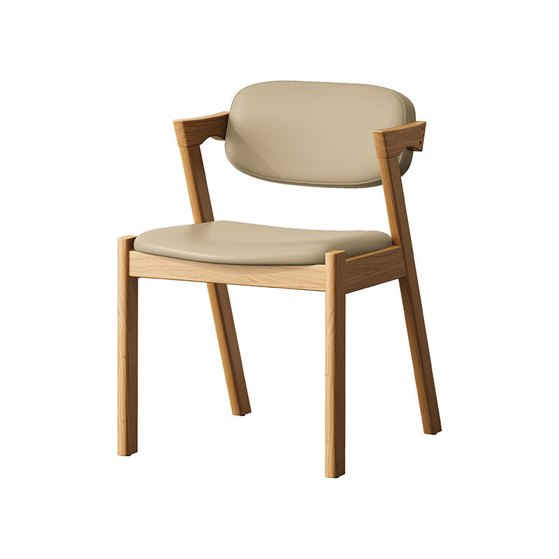 Contemporary Kitchen Solid Wood Dining Side Chair Opening Back Dining Side Chair Beige 1 Piece Natural Wood Clearhalo ' kitchen&dining_furn' 'Dining Chairs' 'Dining Tables & Seating' 'dining_chair' 'furn' 'furn_dining_chair' 'Furniture' 'furniture_dining_chair' 'Kitchen & Dining Furniture' 'kitchen' 3649942