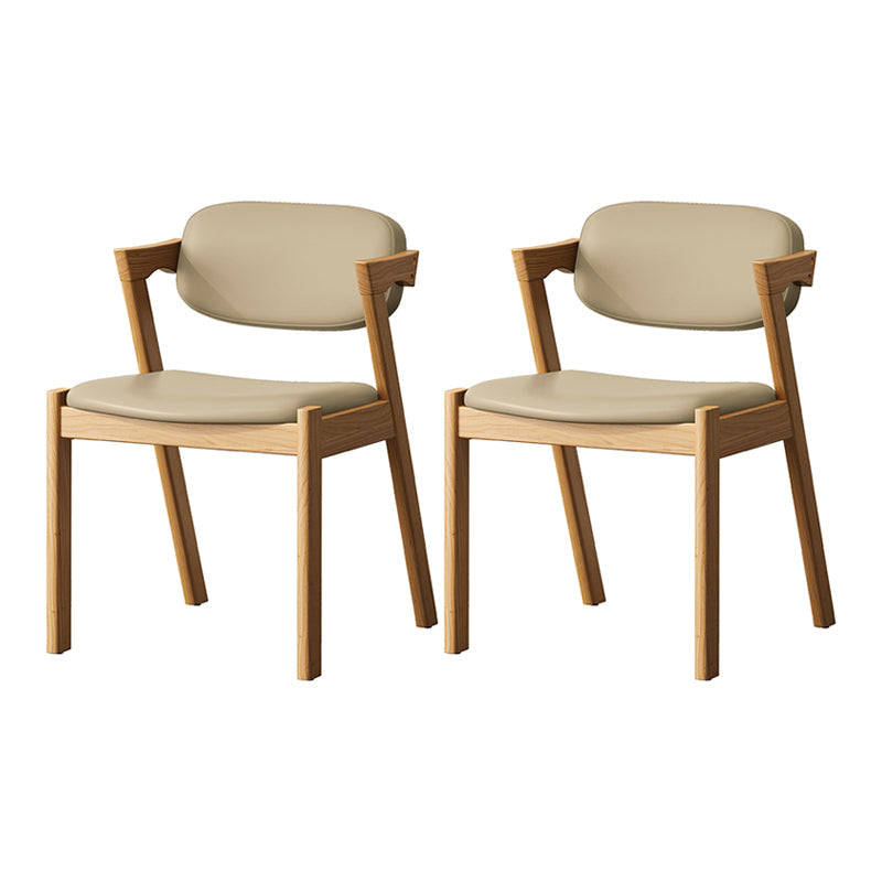 Contemporary Kitchen Solid Wood Dining Side Chair Opening Back Dining Side Chair Beige 2 Piece Set Natural Wood Clearhalo ' kitchen&dining_furn' 'Dining Chairs' 'Dining Tables & Seating' 'dining_chair' 'furn' 'furn_dining_chair' 'Furniture' 'furniture_dining_chair' 'Kitchen & Dining Furniture' 'kitchen' 3649944