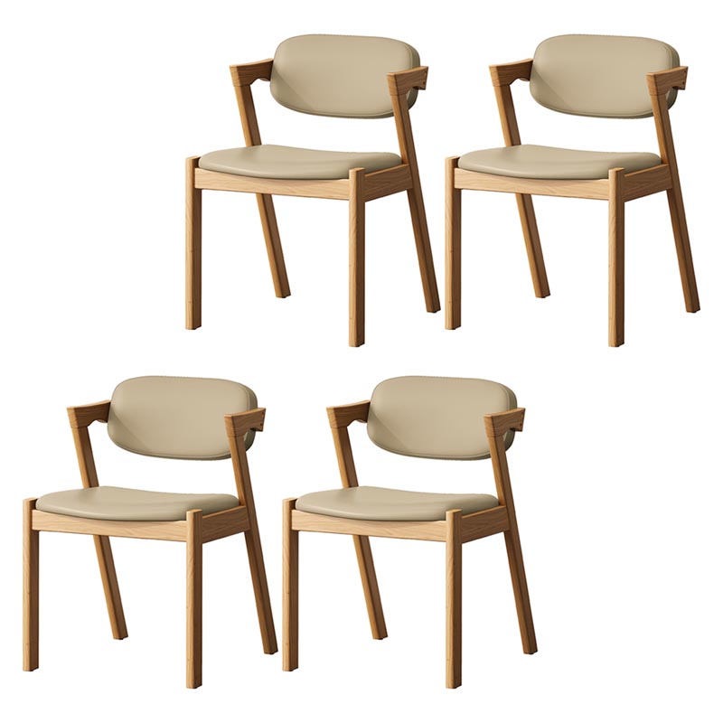Contemporary Kitchen Solid Wood Dining Side Chair Opening Back Dining Side Chair Beige 4 Piece Set Natural Wood Clearhalo ' kitchen&dining_furn' 'Dining Chairs' 'Dining Tables & Seating' 'dining_chair' 'furn' 'furn_dining_chair' 'Furniture' 'furniture_dining_chair' 'Kitchen & Dining Furniture' 'kitchen' 3649946