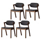 Contemporary Kitchen Solid Wood Dining Side Chair Opening Back Dining Side Chair Black 4 Piece Set Walnut Clearhalo ' kitchen&dining_furn' 'Dining Chairs' 'Dining Tables & Seating' 'dining_chair' 'furn' 'furn_dining_chair' 'Furniture' 'furniture_dining_chair' 'Kitchen & Dining Furniture' 'kitchen' 3649950