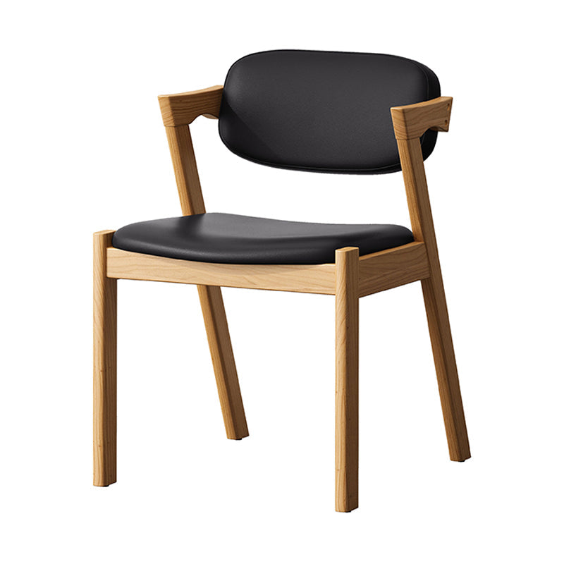 Contemporary Kitchen Solid Wood Dining Side Chair Opening Back Dining Side Chair Black 1 Piece Natural Wood Clearhalo ' kitchen&dining_furn' 'Dining Chairs' 'Dining Tables & Seating' 'dining_chair' 'furn' 'furn_dining_chair' 'Furniture' 'furniture_dining_chair' 'Kitchen & Dining Furniture' 'kitchen' 3649951