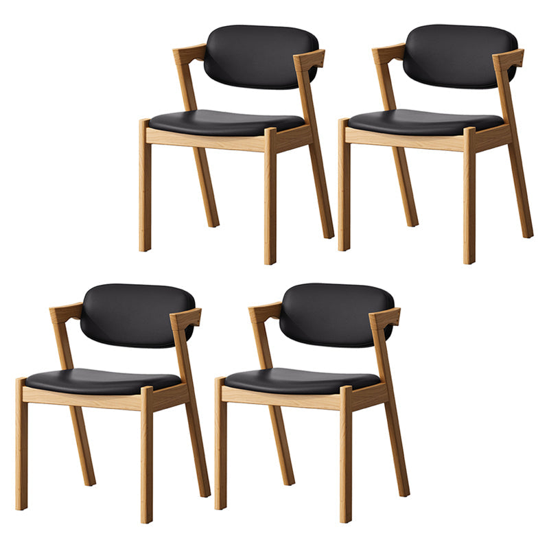 Contemporary Kitchen Solid Wood Dining Side Chair Opening Back Dining Side Chair Black 4 Piece Set Natural Wood Clearhalo ' kitchen&dining_furn' 'Dining Chairs' 'Dining Tables & Seating' 'dining_chair' 'furn' 'furn_dining_chair' 'Furniture' 'furniture_dining_chair' 'Kitchen & Dining Furniture' 'kitchen' 3649953