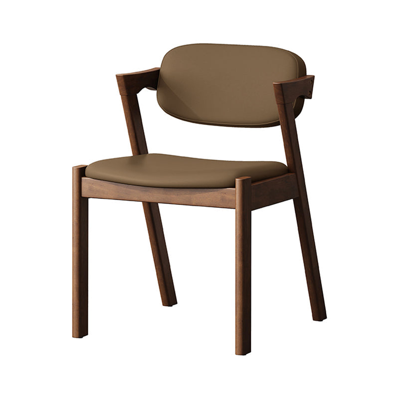Contemporary Kitchen Solid Wood Dining Side Chair Opening Back Dining Side Chair Coffee 1 Piece Walnut Clearhalo ' kitchen&dining_furn' 'Dining Chairs' 'Dining Tables & Seating' 'dining_chair' 'furn' 'furn_dining_chair' 'Furniture' 'furniture_dining_chair' 'Kitchen & Dining Furniture' 'kitchen' 3649954