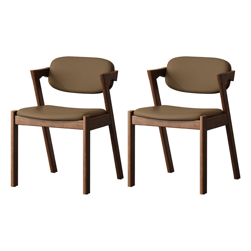 Contemporary Kitchen Solid Wood Dining Side Chair Opening Back Dining Side Chair Coffee 2 Piece Set Walnut Clearhalo ' kitchen&dining_furn' 'Dining Chairs' 'Dining Tables & Seating' 'dining_chair' 'furn' 'furn_dining_chair' 'Furniture' 'furniture_dining_chair' 'Kitchen & Dining Furniture' 'kitchen' 3649955