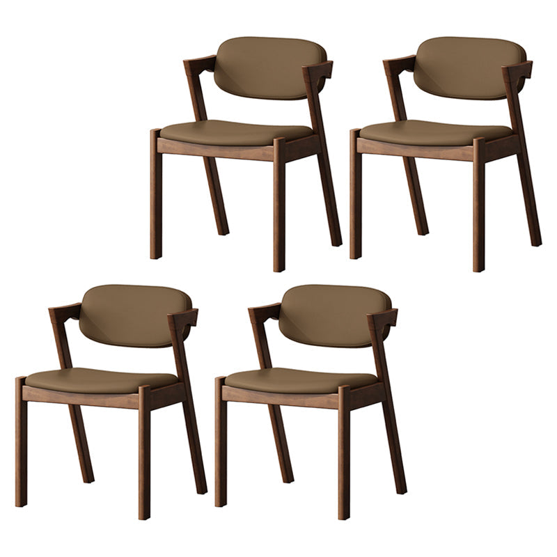 Contemporary Kitchen Solid Wood Dining Side Chair Opening Back Dining Side Chair Coffee 4 Piece Set Walnut Clearhalo ' kitchen&dining_furn' 'Dining Chairs' 'Dining Tables & Seating' 'dining_chair' 'furn' 'furn_dining_chair' 'Furniture' 'furniture_dining_chair' 'Kitchen & Dining Furniture' 'kitchen' 3649956
