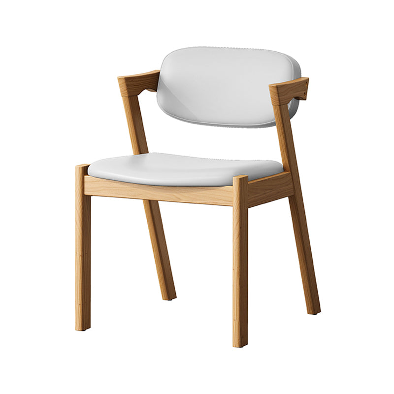 Contemporary Kitchen Solid Wood Dining Side Chair Opening Back Dining Side Chair White 1 Piece Natural Wood Clearhalo ' kitchen&dining_furn' 'Dining Chairs' 'Dining Tables & Seating' 'dining_chair' 'furn' 'furn_dining_chair' 'Furniture' 'furniture_dining_chair' 'Kitchen & Dining Furniture' 'kitchen' 3649957