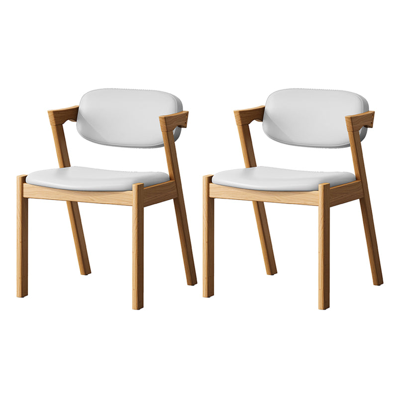 Contemporary Kitchen Solid Wood Dining Side Chair Opening Back Dining Side Chair White 2 Piece Set Natural Wood Clearhalo ' kitchen&dining_furn' 'Dining Chairs' 'Dining Tables & Seating' 'dining_chair' 'furn' 'furn_dining_chair' 'Furniture' 'furniture_dining_chair' 'Kitchen & Dining Furniture' 'kitchen' 3649958