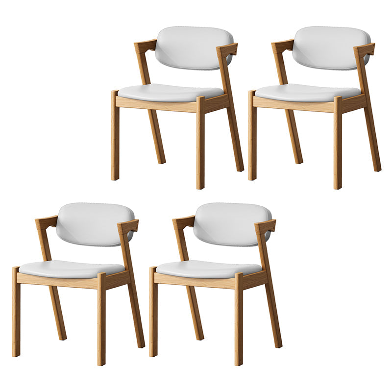 Contemporary Kitchen Solid Wood Dining Side Chair Opening Back Dining Side Chair White 4 Piece Set Natural Wood Clearhalo ' kitchen&dining_furn' 'Dining Chairs' 'Dining Tables & Seating' 'dining_chair' 'furn' 'furn_dining_chair' 'Furniture' 'furniture_dining_chair' 'Kitchen & Dining Furniture' 'kitchen' 3649959