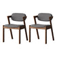 Contemporary Kitchen Solid Wood Dining Side Chair Opening Back Dining Side Chair Dark Gray 2 Piece Set Walnut Clearhalo ' kitchen&dining_furn' 'Dining Chairs' 'Dining Tables & Seating' 'dining_chair' 'furn' 'furn_dining_chair' 'Furniture' 'furniture_dining_chair' 'Kitchen & Dining Furniture' 'kitchen' 3649964