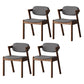 Contemporary Kitchen Solid Wood Dining Side Chair Opening Back Dining Side Chair Dark Gray 4 Piece Set Walnut Clearhalo ' kitchen&dining_furn' 'Dining Chairs' 'Dining Tables & Seating' 'dining_chair' 'furn' 'furn_dining_chair' 'Furniture' 'furniture_dining_chair' 'Kitchen & Dining Furniture' 'kitchen' 3649965