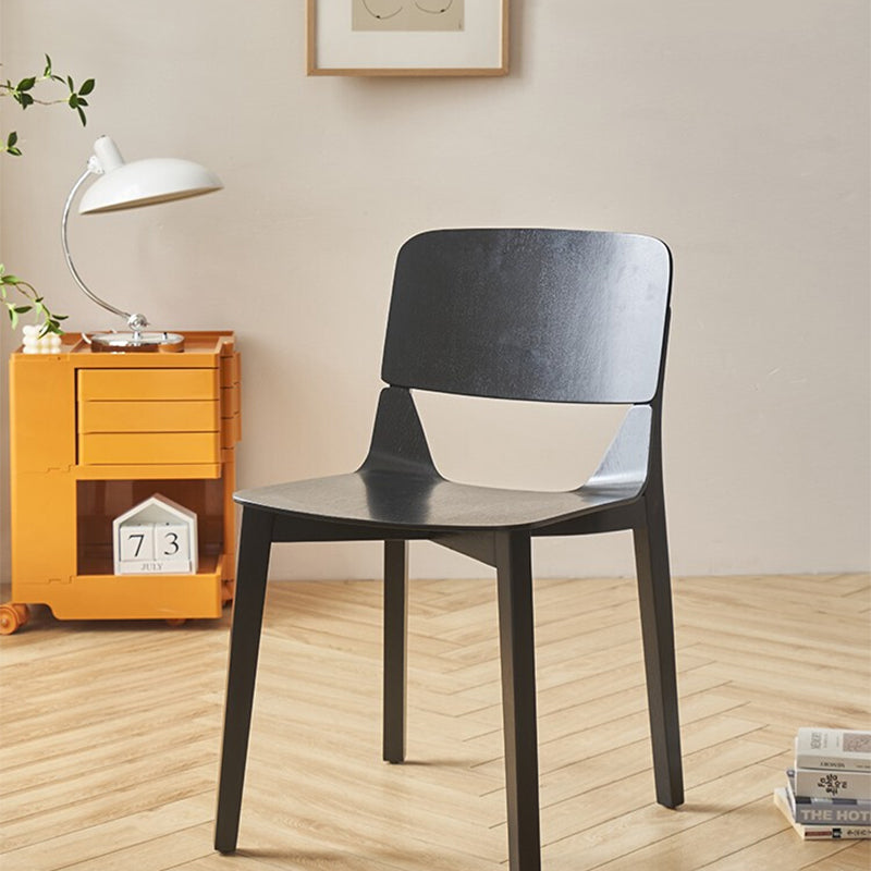 Nordic Style Solid Wood Dining Room Chair Armless Open Back Dining Side Chair for Home Use Black 1 Piece Clearhalo ' kitchen&dining_furn' 'Dining Chairs' 'Dining Tables & Seating' 'dining_chair' 'furn' 'furn_dining_chair' 'Furniture' 'furniture_dining_chair' 'Kitchen & Dining Furniture' 'kitchen' 3649966