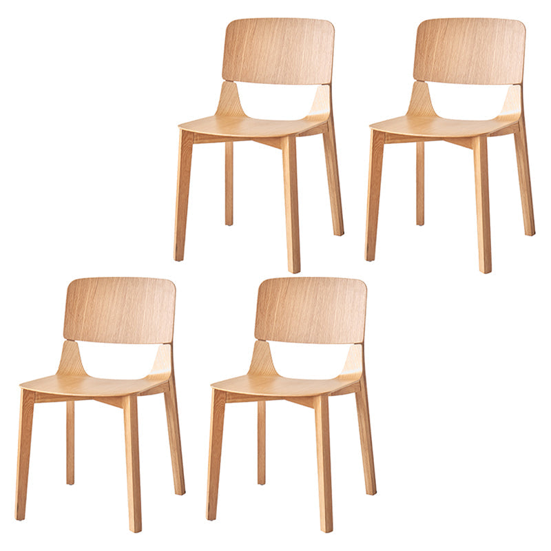 Nordic Style Solid Wood Dining Room Chair Armless Open Back Dining Side Chair for Home Use Natural 4 Piece Set Clearhalo ' kitchen&dining_furn' 'Dining Chairs' 'Dining Tables & Seating' 'dining_chair' 'furn' 'furn_dining_chair' 'Furniture' 'furniture_dining_chair' 'Kitchen & Dining Furniture' 'kitchen' 3649968