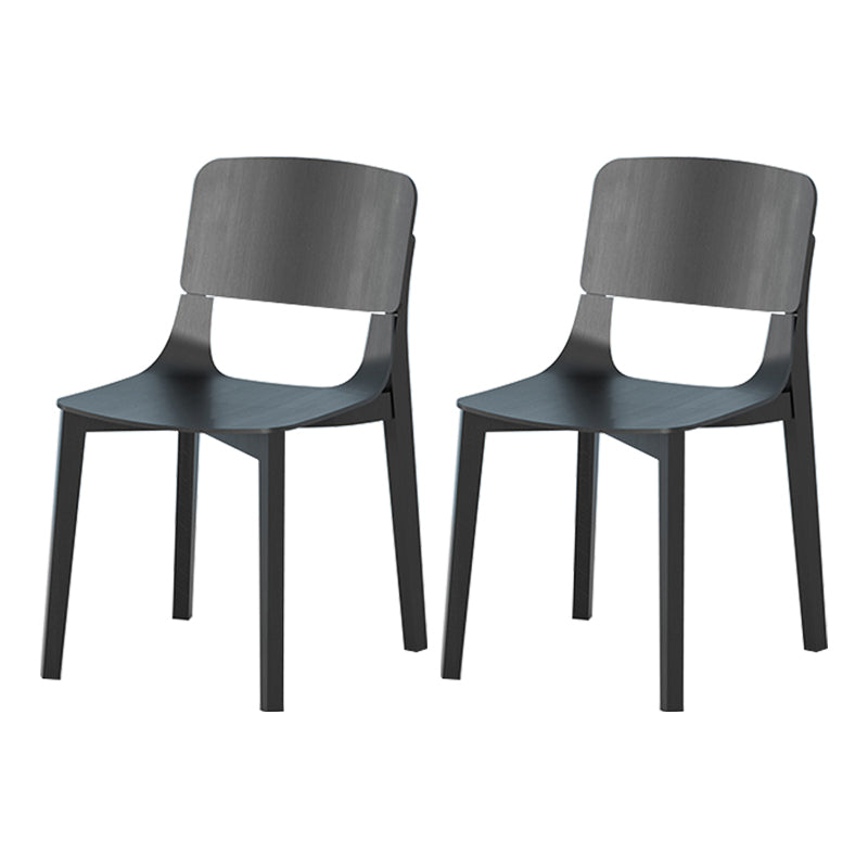 Nordic Style Solid Wood Dining Room Chair Armless Open Back Dining Side Chair for Home Use Black 2 Piece Set Clearhalo ' kitchen&dining_furn' 'Dining Chairs' 'Dining Tables & Seating' 'dining_chair' 'furn' 'furn_dining_chair' 'Furniture' 'furniture_dining_chair' 'Kitchen & Dining Furniture' 'kitchen' 3649971
